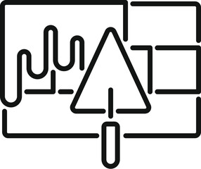 Poster - Linear vector icon illustrating digital analytics, strategy, and growth concepts