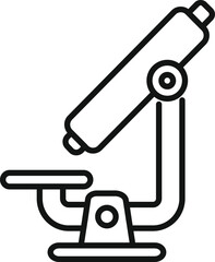 Poster - simplified black and white line art of a microscope, ideal for educational and scientific themes