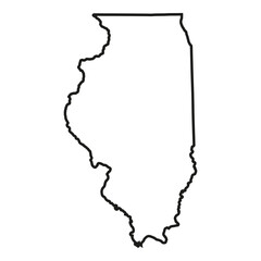 Wall Mural - white solid outline of the state of illinois