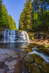 Wall Mural - Waterfall Mumlava near Harachov, Giant Mountains (Krkonose), Eastern Bohemia, Czech Republic