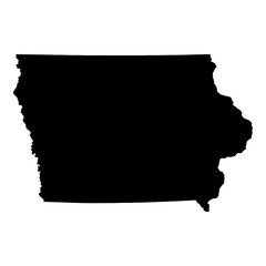 Wall Mural - black solid map of the state of iowa