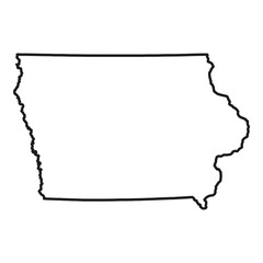 Wall Mural - white solid outline of the state of iowa