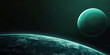 © Lila Patel - A planet rises over the horizon, its blue-green hue contrasting with the surrounding darkness
