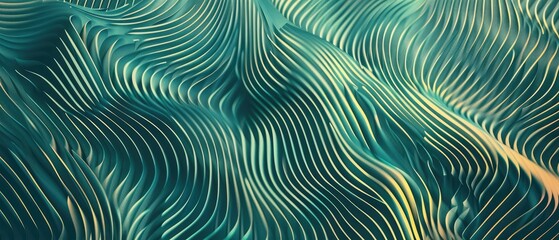 Wall Mural - abstract wave pattern in green retro grainy gradient background noise texture effect summer poster design