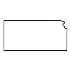 Wall Mural - white solid outline of the state of kansas