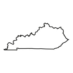 Wall Mural - white solid outline of the state of kentucky