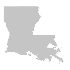 Wall Mural - gray solid map of the state of louisiana