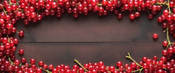 Canvas Print - Fresh red currant in frame form, copy space.
