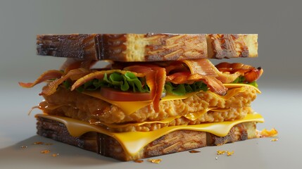 Wall Mural - Grilled chicken and cheese sandwich