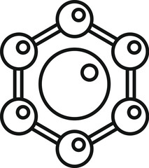 Poster - simplified black and white vector graphic of a circular tech symbol, suitable for logos and designs