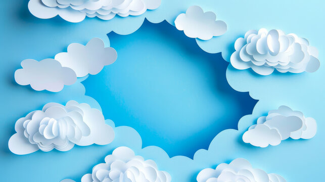 clouds made from paper cutout