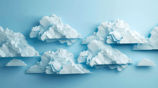 clouds made from paper cutout