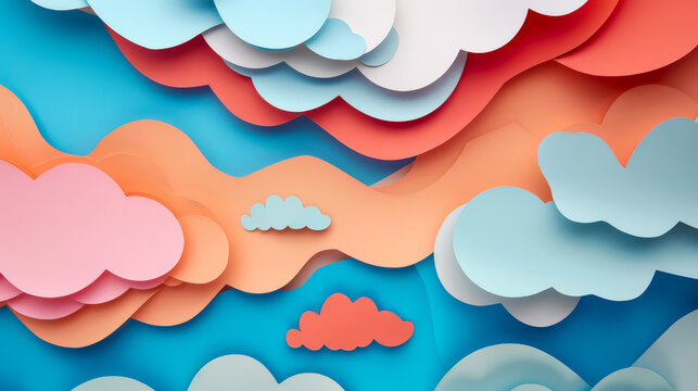 clouds made from paper cutout