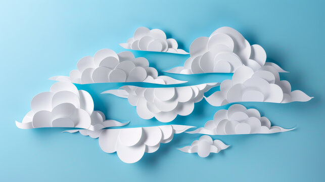 clouds made from paper cutout