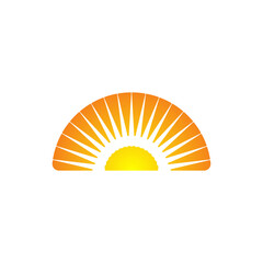 Poster - Sun vector icon. Abstract sun rays logo. Sun light icon. Sunset and sunrise symbol. Sun icon template on a white background. Vector illustration.