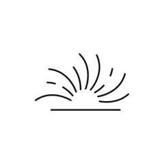 Poster - Sun vector icon. Abstract sun rays logo. Sun light black linear icon. Sunset and sunrise symbol. Sun icon template on a white background. Vector illustration.