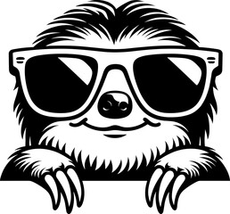 Sticker - Cool Peeking Sloth Wearing Sunglasses