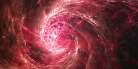 Wall Mural - An ethereal pink nebula thrums with vibrancy, its center aglow.