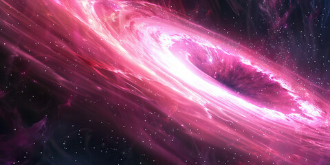 Wall Mural - An ethereal pink nebula thrums with vibrancy, its center aglow.