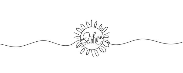 Vector illustration. The inscription Sunshine . Idea for website design, T-shirts, postcards