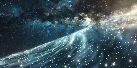 Wall Mural - Embrace the Celestial Tapestry: Milky Way Unfurls, Starlit Threads Glimmer Soft and Ethereereal