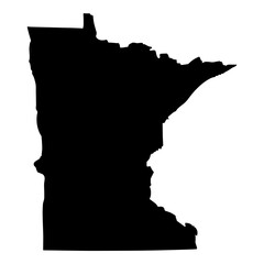 Wall Mural - black solid map of the state of minnesota