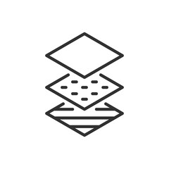 layers of material, linear icon. line with editable stroke