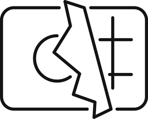 Poster - Vector illustration of a simple black and white clickable icon with a cursor and arrow for user experience and website development
