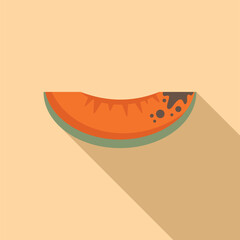 Wall Mural - Flat design vector of a juicy watermelon slice on a warm beige background