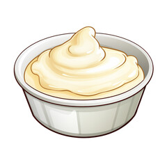 Wall Mural - a sticker of a Bowl of bechamel sauce isolated on white background. PNG Format