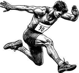 Wall Mural - Jumping Man Athlete 