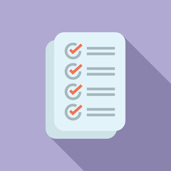 Poster - Vector illustration of a stylized checklist with red checkmarks, cast on a soft purple backdrop