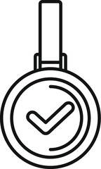 Poster - minimalist approved stamp icon with simple line art design and elegant monochrome vector illustratio