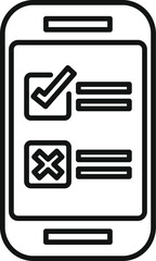 Poster - mobile survey vector icon for user experience feedback form and online data collection on smartphone
