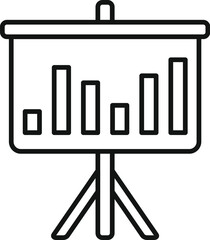 Poster - vector illustration of a bar chart on a presentation easel, suitable for business and finance themes