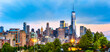 © mandritoiu - Panoramic view of Lower Manhattan skyline at at dusk, behind the Little Island public park.