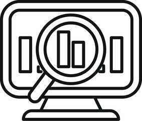 Poster - modern flat design concept icon for data analysis, statistics, and business research with computer m