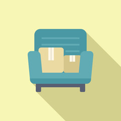 Sticker - Contemporary modern armchair vector illustration for interior decoration and home design with a flat. Minimalist. And trendy style on a pastel background