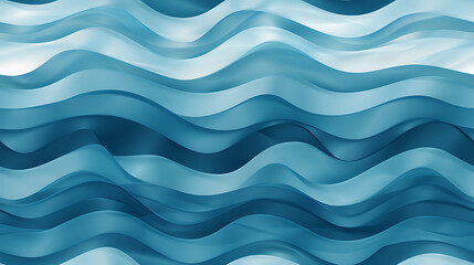 Wall Mural - Soothing Blue Gradient Geometric Wave Pattern - Seamless tile. Endless and repeat print.