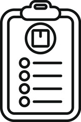 Poster - Black linear illustration of a medical clipboard, suitable for web and print