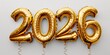 © ME_Photography - A group of balloons in golden color with the year 2026 written on them