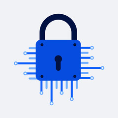 Aufkleber - padlock, concept icon of cyber security. flat vector illustration