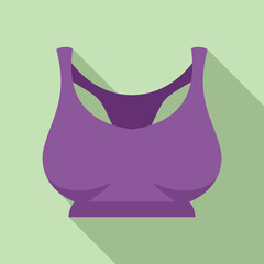 Poster - Flat vector illustration of a purple sports bra on a green background