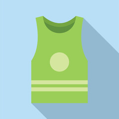 Canvas Print - Flat design vector of a green sport tank top on a blue background