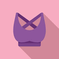 Poster - Vector illustration of a stylish purple sports bra icon, isolated on a soft pink backdrop