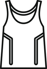 Canvas Print - Black and white line art of a basic tank top suitable for fashion design templates