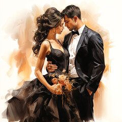 Wall Mural - bride and groom