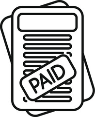 Canvas Print - Illustration of a paid invoice icon with a stamped document concept, representing completed payment, financial transaction, and confirmation in business, accounting, and finance