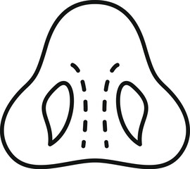 Sticker - Simple black and white line drawing of a cartoonstyle human nose