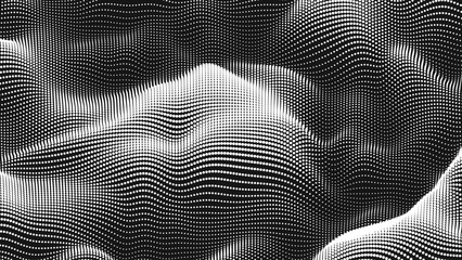Poster - point wave noise texture. abstract dot background. technological cyberspace background.
